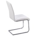 Kd Gabinetes Exe Modern Chrome Dining Side Chairs, White - Set of 2 KD2194447